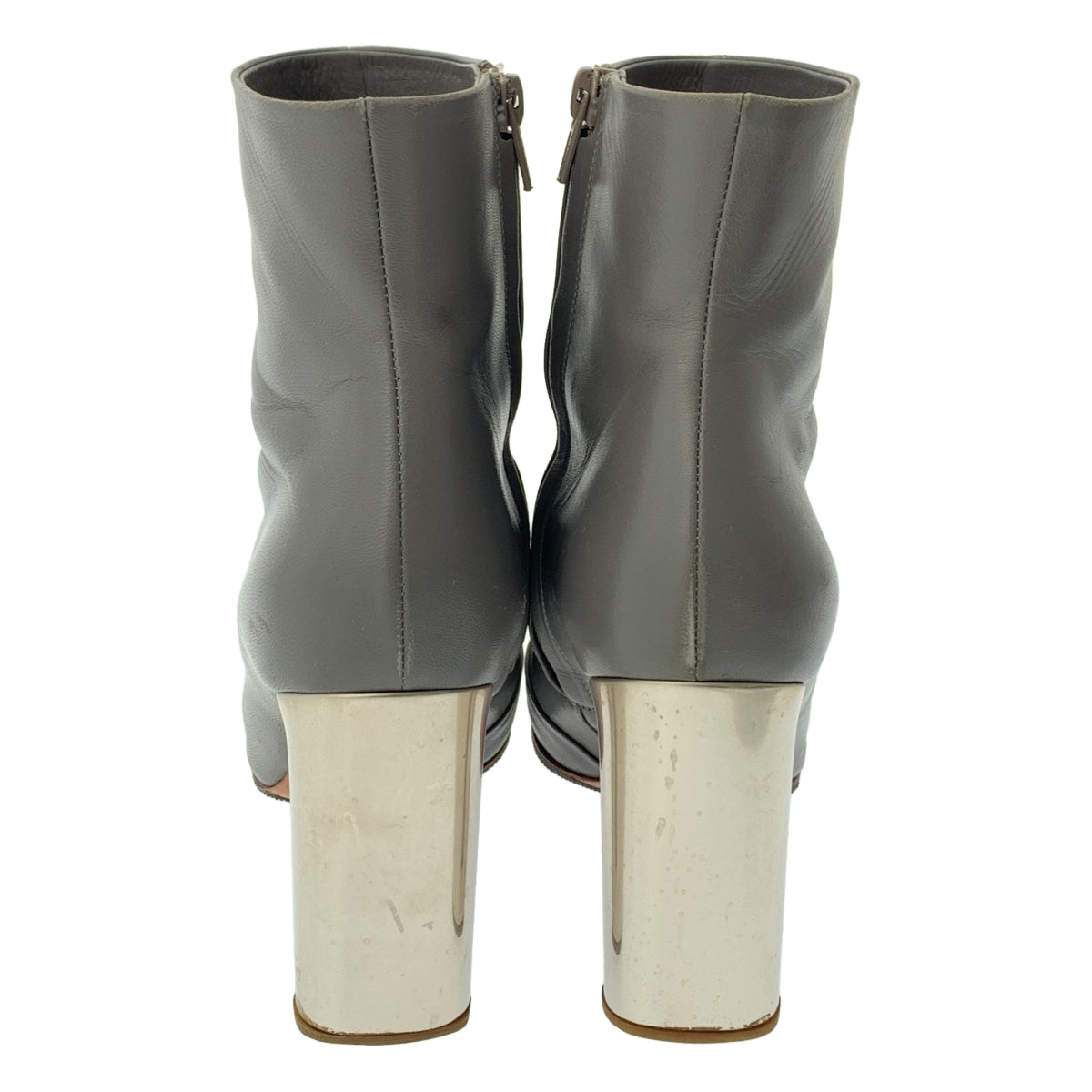 CELINE / セリーヌ | フィービー期 レザー アンクルヒールブーツ | 37 | グレー | レディース
