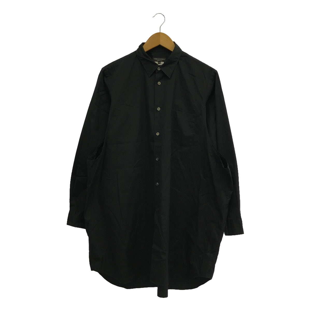 COMME des GARCONS HOMME PLUS / コムデギャルソンオムプリュス | 2018AW | コットン 変形 カットアウト オーバーシャツ | S | ブラック | メンズ