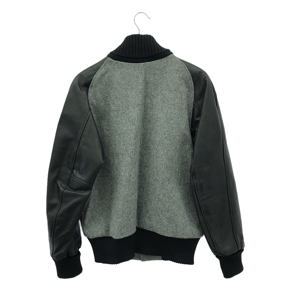 【美品】  SKOOKUM / スクーカム | AWARD JACKET ラグラン アームレザー スタジャン | 38 | グレー / ブラック | メンズ