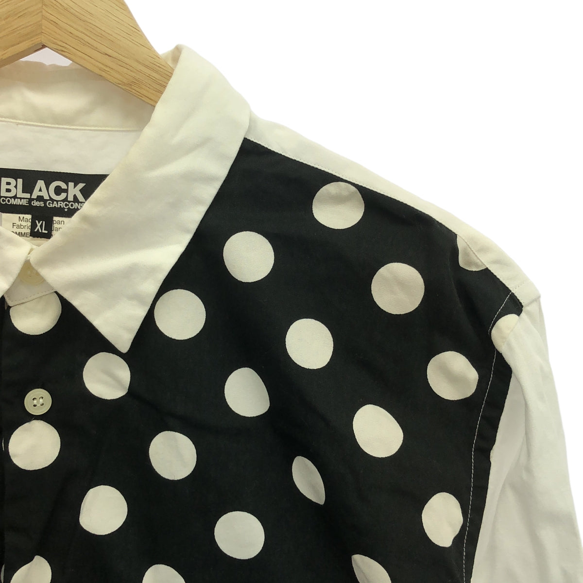 BLACK COMME des GARCONS | AD2014 | Polka dot cotton shirt | XL | Men's