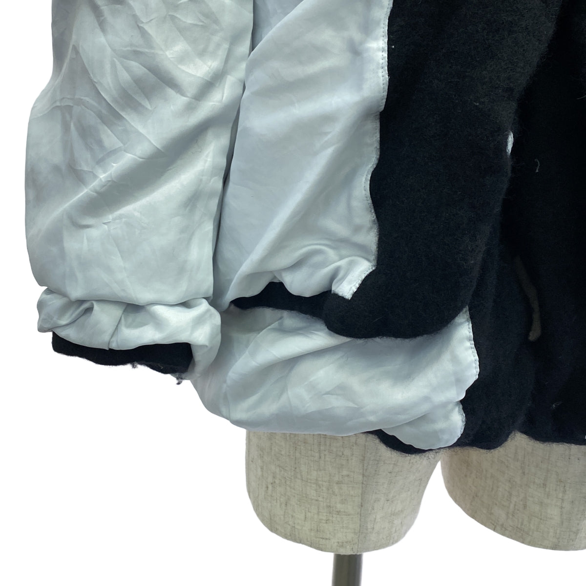 COMME des GARCONS HOMME PLUS / 콤데 갤슨 옴플루스 | 2024AW | 울 축융 인사이드 아웃 레이어드 재킷 | M | 블랙 / 화이트 | 남성