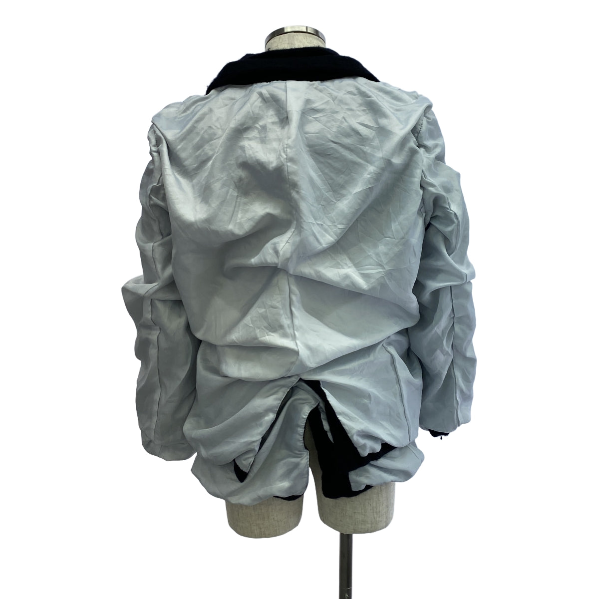 COMME des GARCONS HOMME PLUS / 콤데 갤슨 옴플루스 | 2024AW | 울 축융 인사이드 아웃 레이어드 재킷 | M | 블랙 / 화이트 | 남성