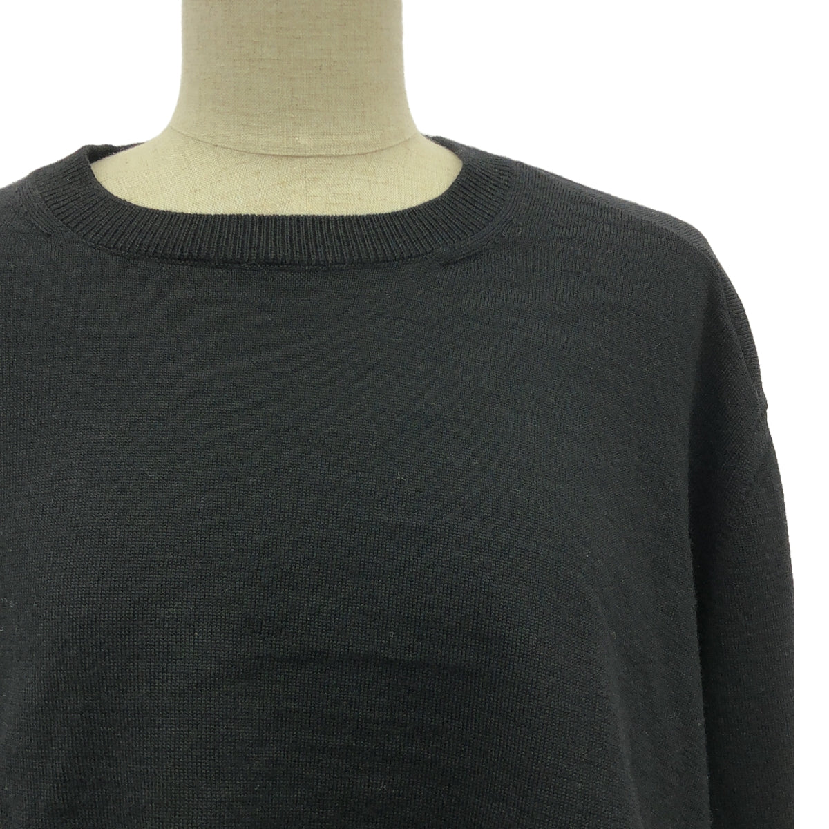 COMME des GARCONS / コムデギャルソン | 2022AW | 変形 異素材 切替 レイヤード アシンメトリー ニット ワンピース | S | ブラック | レディース