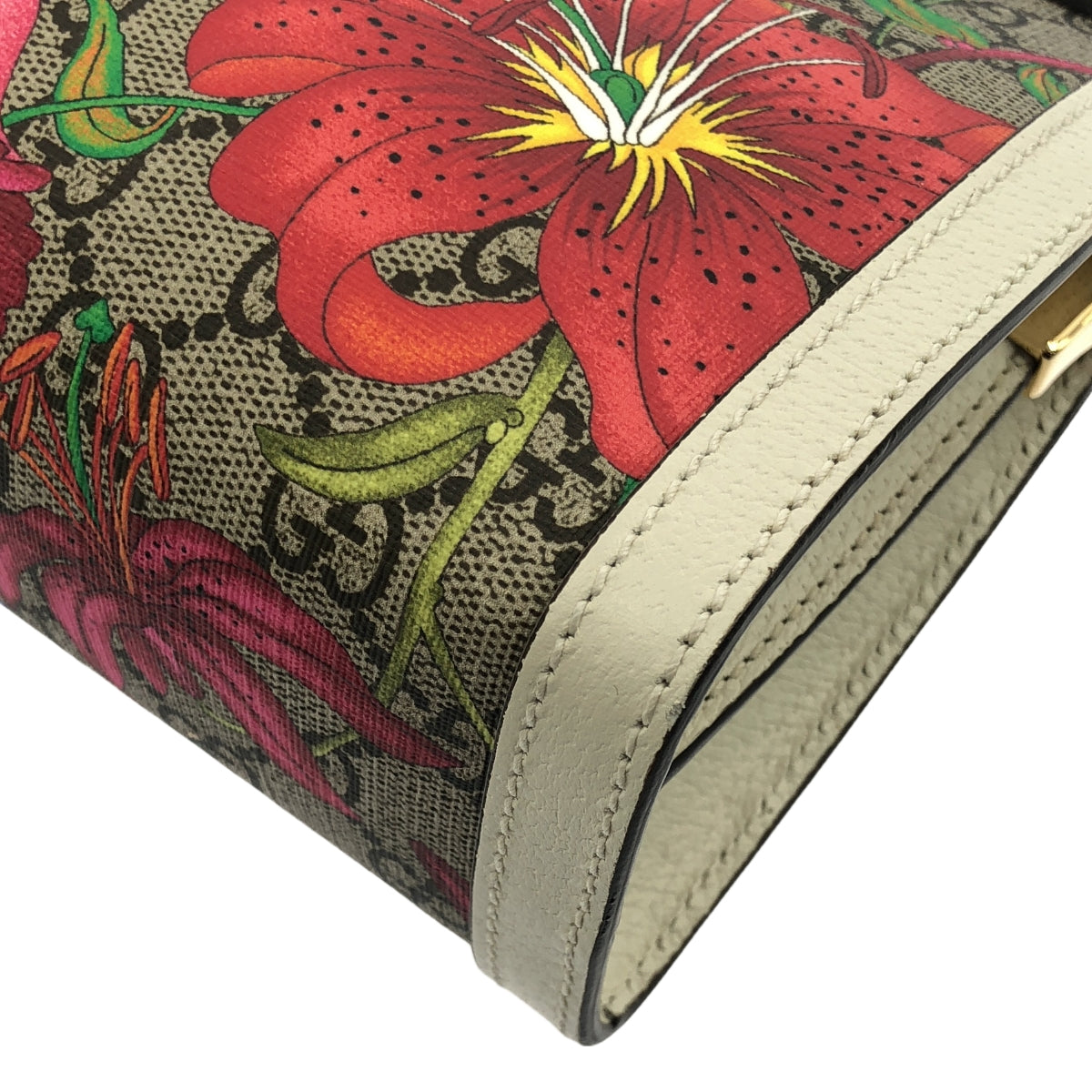 【신품】 GUCCI / 구찌 | 503877 오피디아 GG 플로라 스몰 체인 숄더백 | 화이트 / 베이지 | 여성