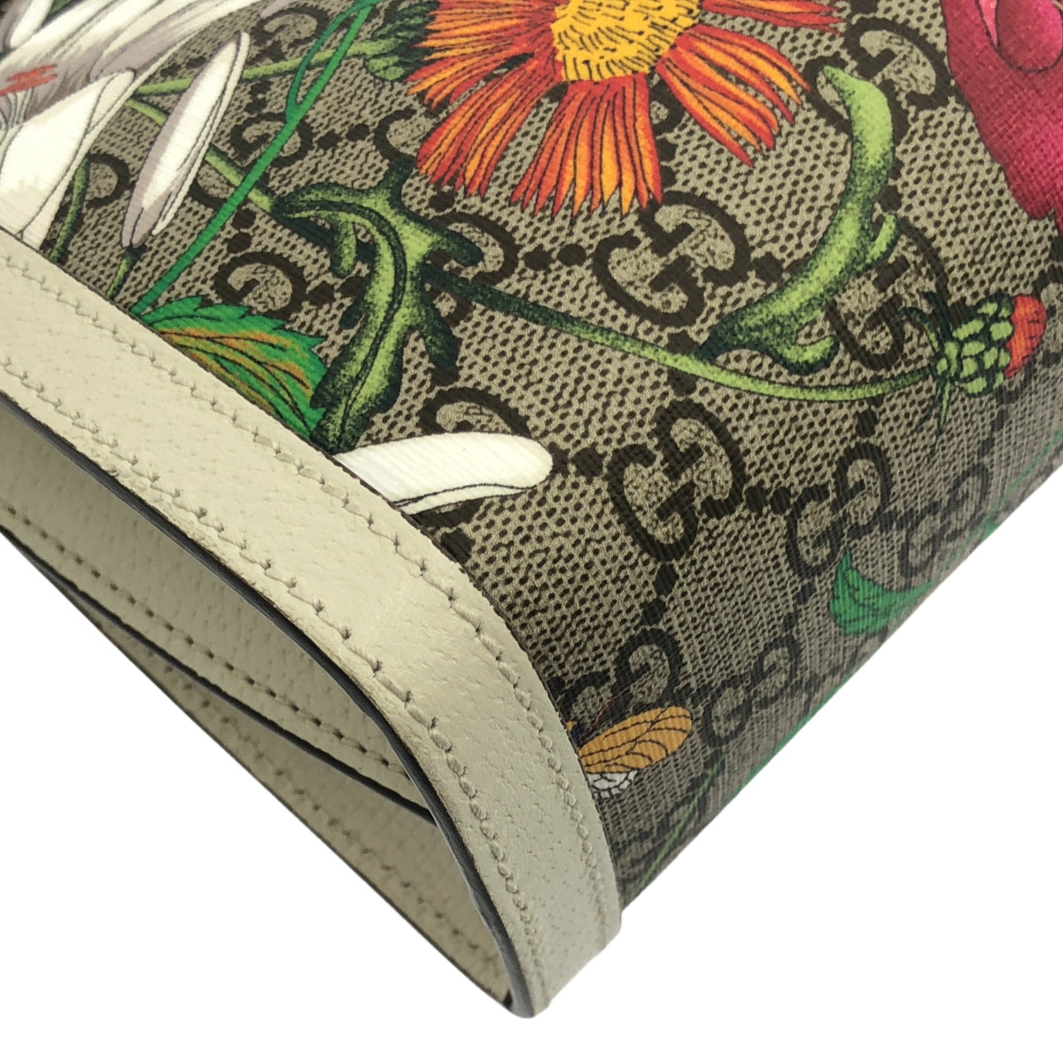 【신품】 GUCCI / 구찌 | 503877 오피디아 GG 플로라 스몰 체인 숄더백 | 화이트 / 베이지 | 여성