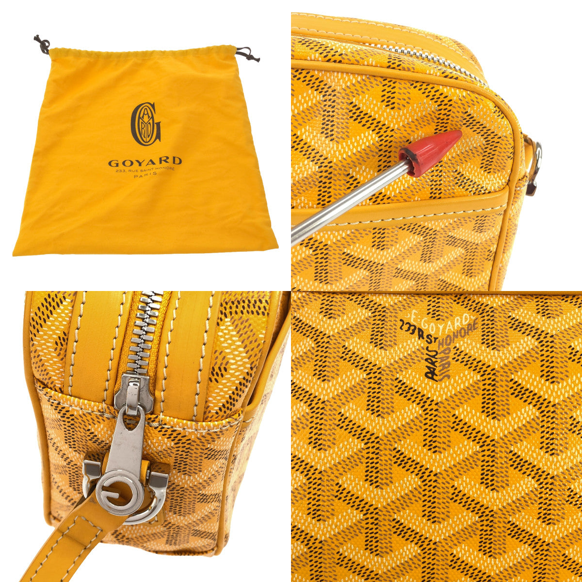 【美品】 GOYARD / ゴヤール | CAPVERT / カップヴェール レザー ロゴ ショルダーバッグ / ユニセックス | マスタード系 | レディース
