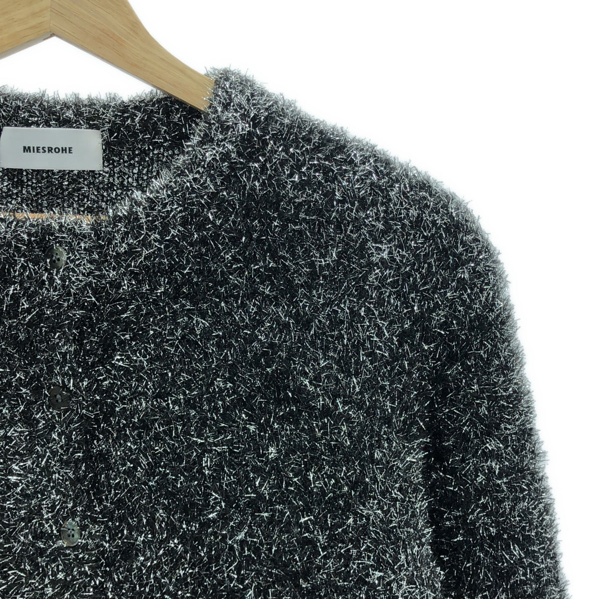 MIESROHE / ミースロエ | sustainable / ラメジャギー クルー ニット カーディガン | ONE SIZE | シルバー | レディース