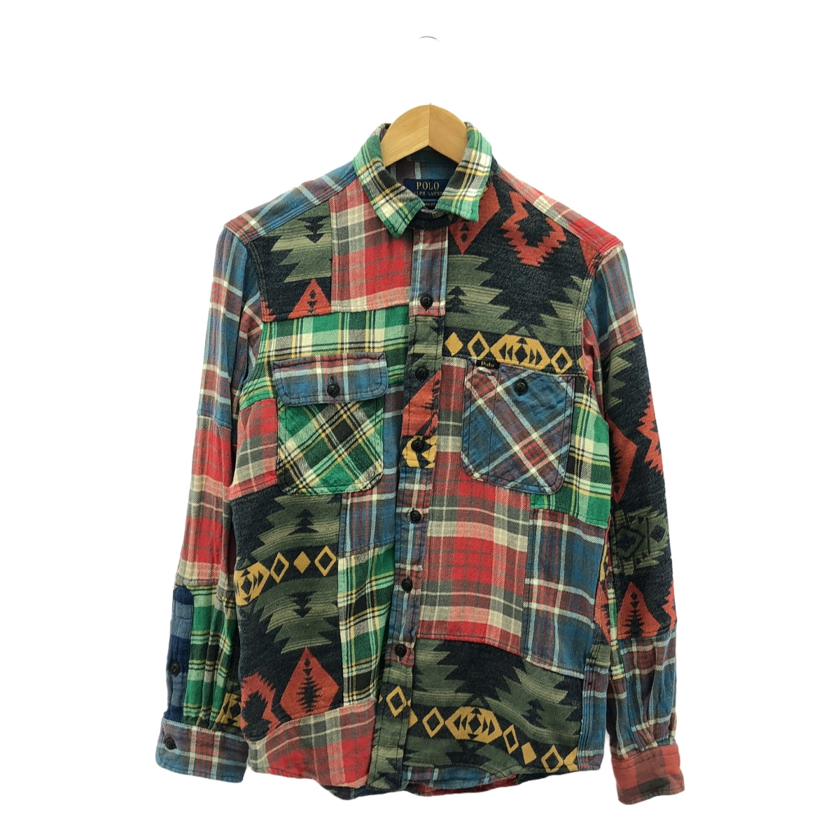 POLO RALPH LAUREN / 폴로랄프로렌 | 네이티브 무늬 패치워크 셔츠 | XS |