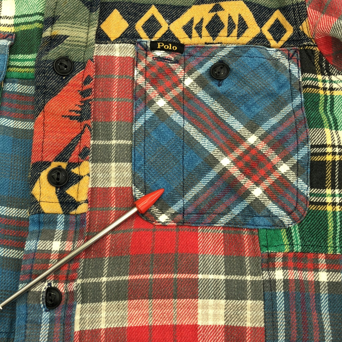 POLO RALPH LAUREN / 폴로랄프로렌 | 네이티브 무늬 패치워크 셔츠 | XS |