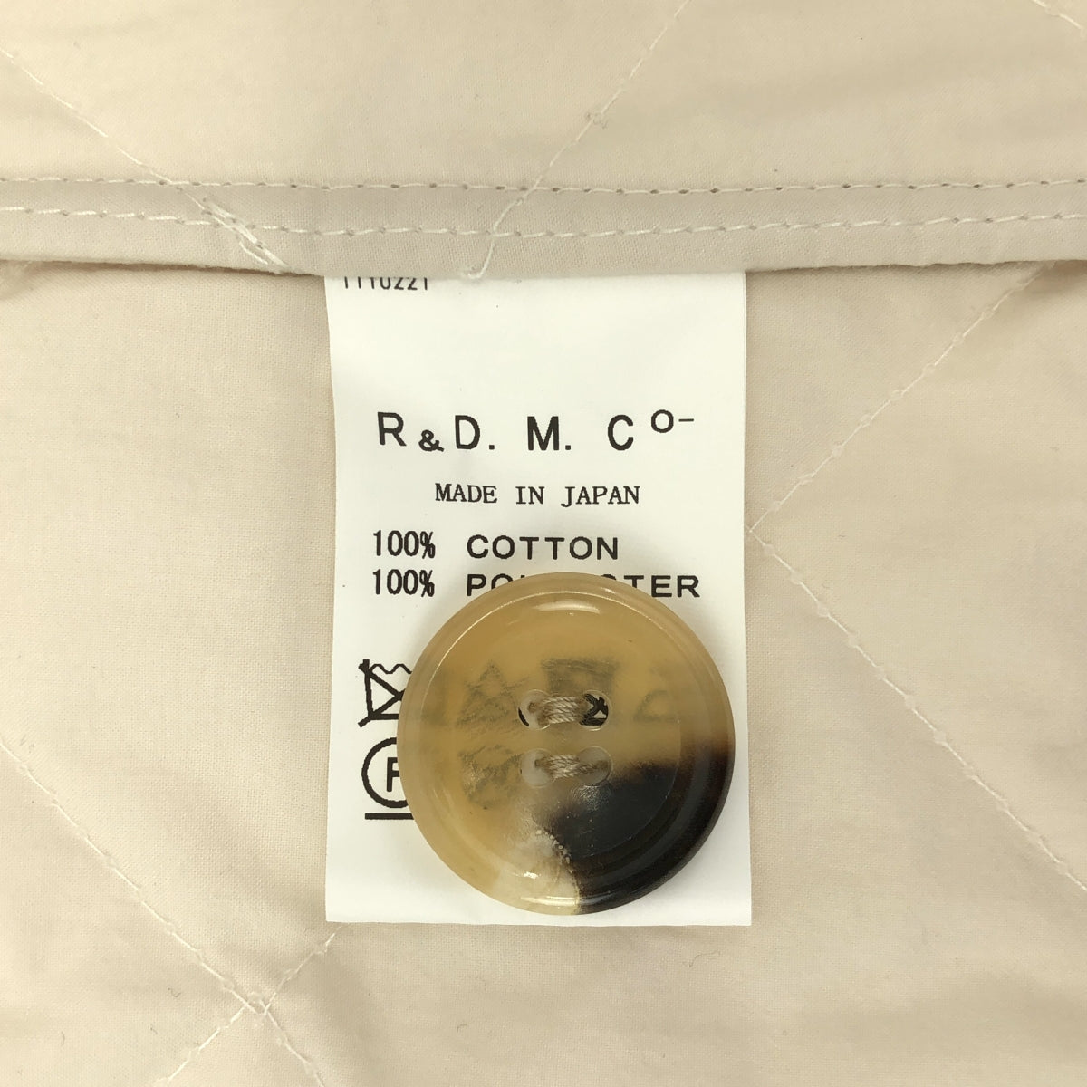 R & DMCo- / 올드 맨즈 테일러 | QUILTING DOUBLE BUTTON COAT 퀼팅 더블 버튼 노 컬러 코트 | S |