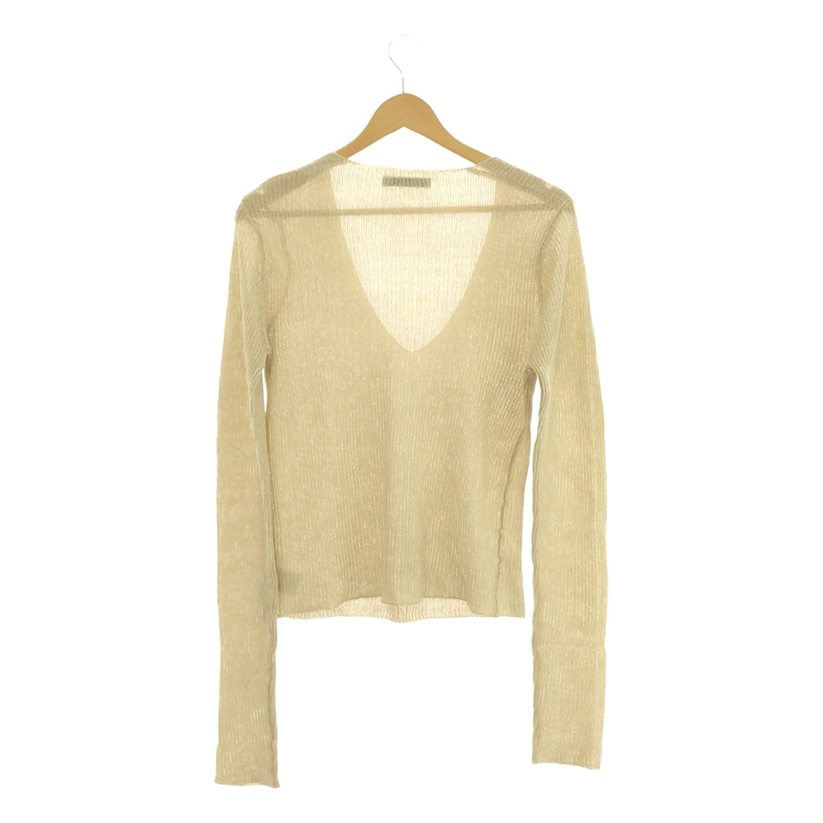 【미품】 ETRE TOKYO / 에트레 도쿄 | 린넨 V 넥 니트 풀오버 | F | 베이지 | 여성