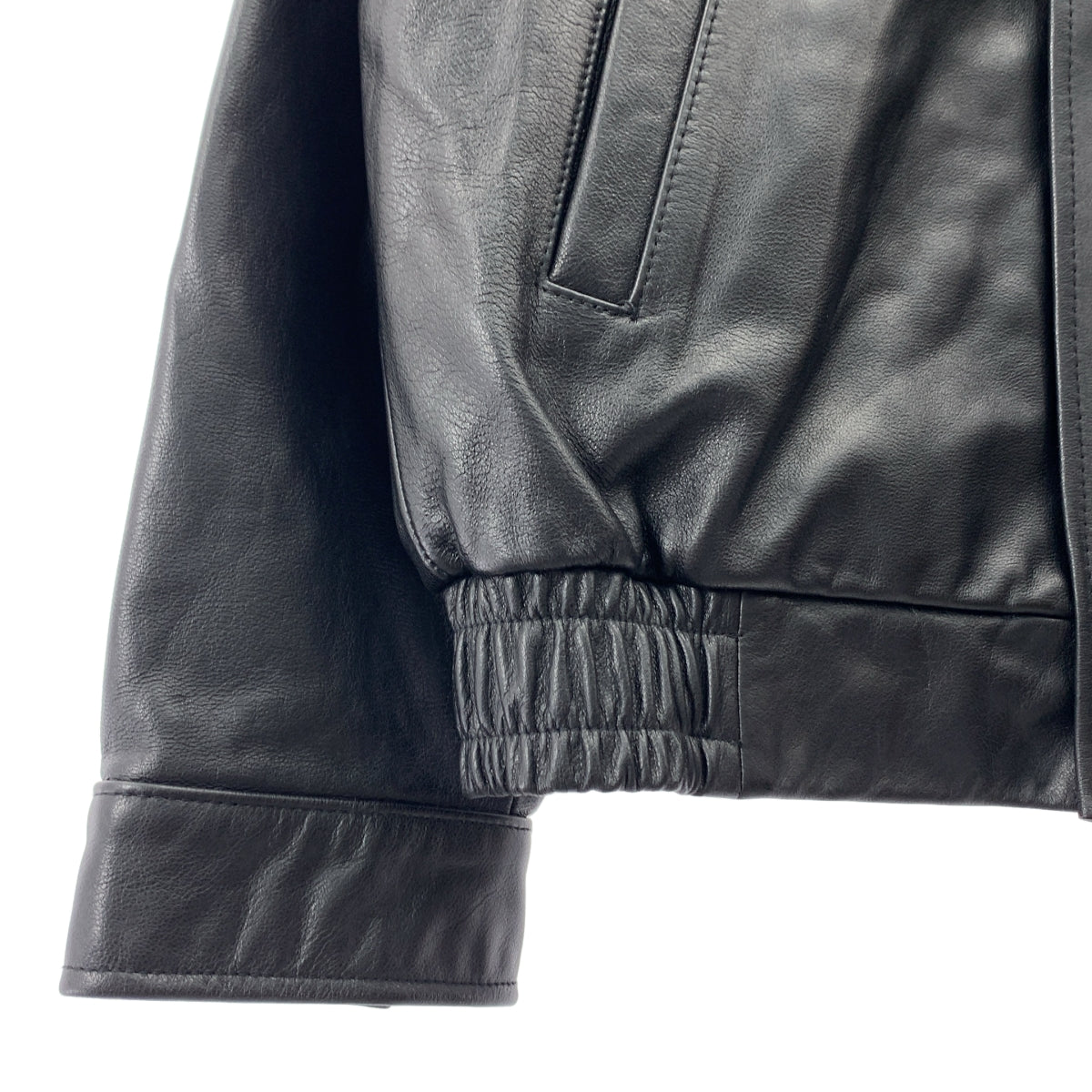 【미품】 UNIVERSAL PRODUCTS / 유니버설 제품 | 2024SS | GOAT LEATHER DRIZZLER JACKET 고트 가죽 드리즐러 재킷 | 2 | 블랙 |