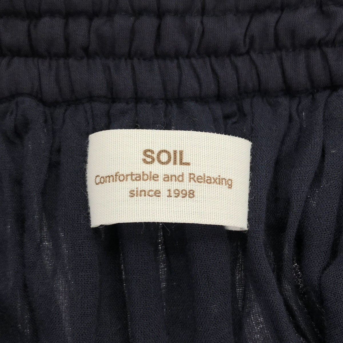 SOIL | 棉質褶皺休閒裙 | 2 號 | 海軍藍 | 女款