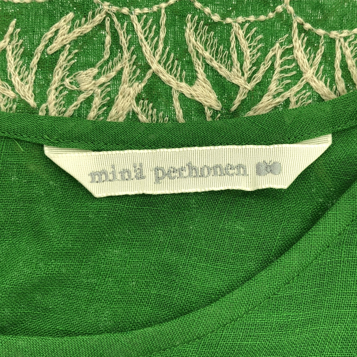 mina perhonen / mina perhonen | 2018ss | ananas linen embroidered shirt | 40 | women's