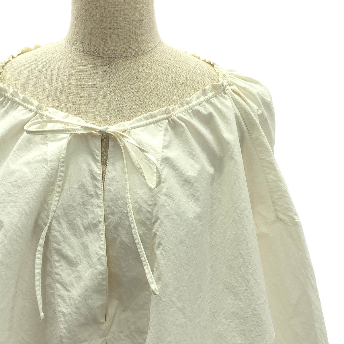 JIL SANDER / ジルサンダー | Ruffled Voile Blouse / 付け襟 スキッパー ギャザー ボリューミー ブラウス トップス | 36 | ホワイト | レディース
