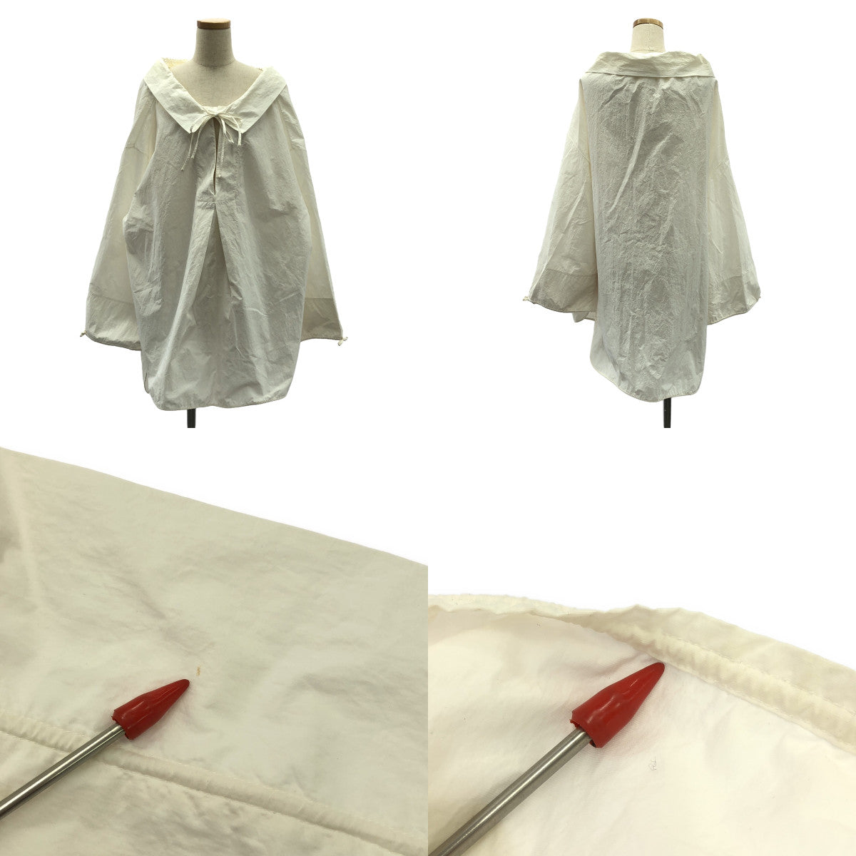 JIL SANDER / ジルサンダー | Ruffled Voile Blouse / 付け襟 スキッパー ギャザー ボリューミー ブラウス トップス | 36 | ホワイト | レディース