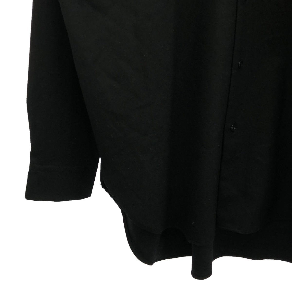 WEWILL / ウィーウィル | ウール ロングテイル オーバーシャツ | 3 | ブラック | メンズ