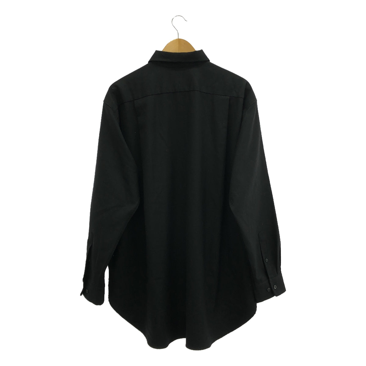 WEWILL / ウィーウィル | ウール ロングテイル オーバーシャツ | 3 | ブラック | メンズ
