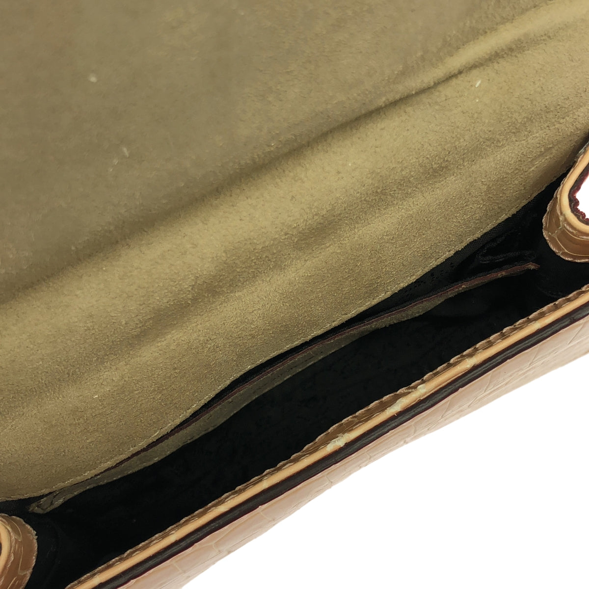 STELLA McCARTNEY / ステラマッカートニー | クロコ型押し スクエア ハンドバッグ | ピンクベージュ | レディース