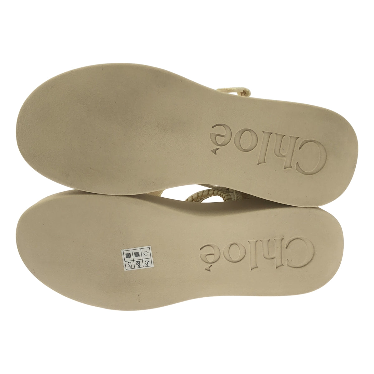 【미품】 Chloe / 클로이 | Mila Logo Platform Sandals 미라 로고 스트랩 샌들 | 39 | 베이지 | 여성