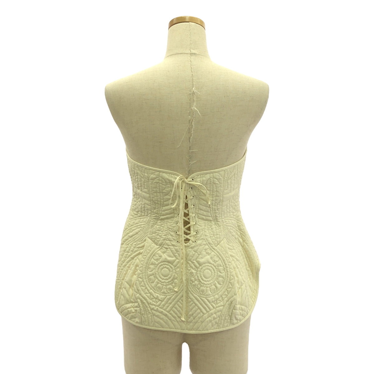 【美品】 Mame Kurogouchi / マメクロゴウチ | 2023AW | Floral Quilted Silk Bustier / シルク ビスチュ | 2 | ECRU | レディース