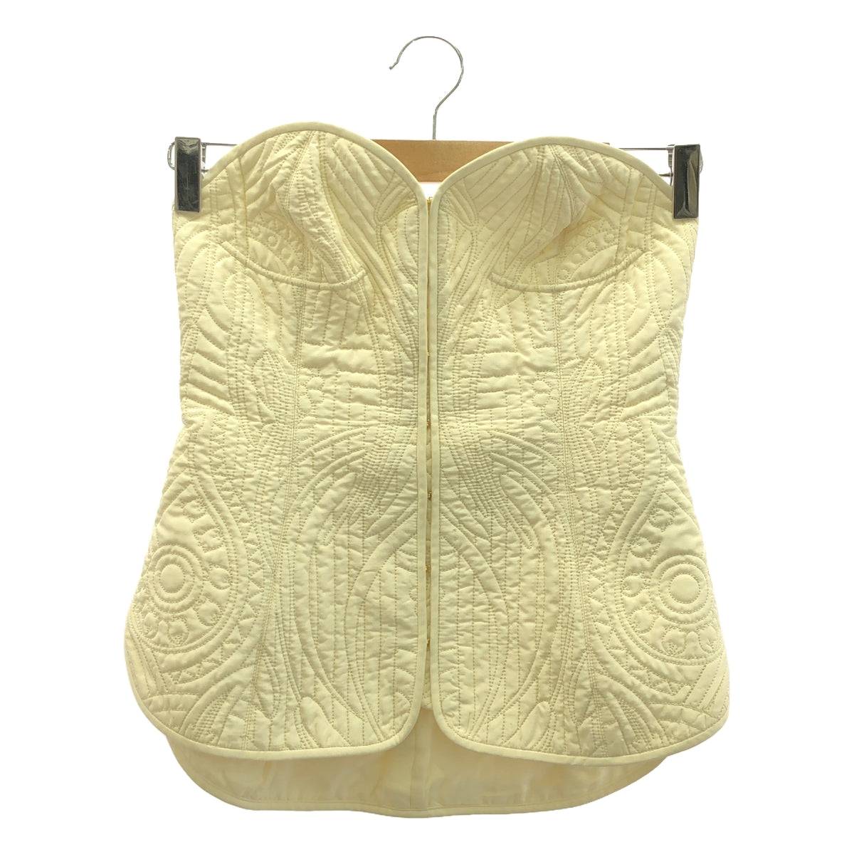 【美品】 Mame Kurogouchi / マメクロゴウチ | 2023AW | Floral Quilted Silk Bustier / シルク ビスチュ | 2 | ECRU | レディース