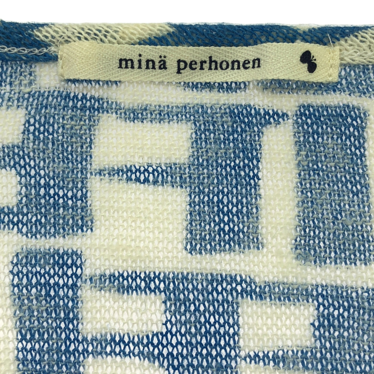 mina perhonen / ミナペルホネン | 2013SS | life 総柄 リネンニット ポンチョ | 36 | レディース