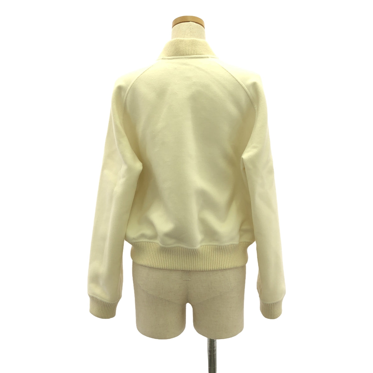 【미품】 HERMES / 헤르메스 | 2024AW | cashmere 100 % / 캐시미어 가죽 Zip 리브 블루존 재킷 | 36 | 오프 화이트 | 여성