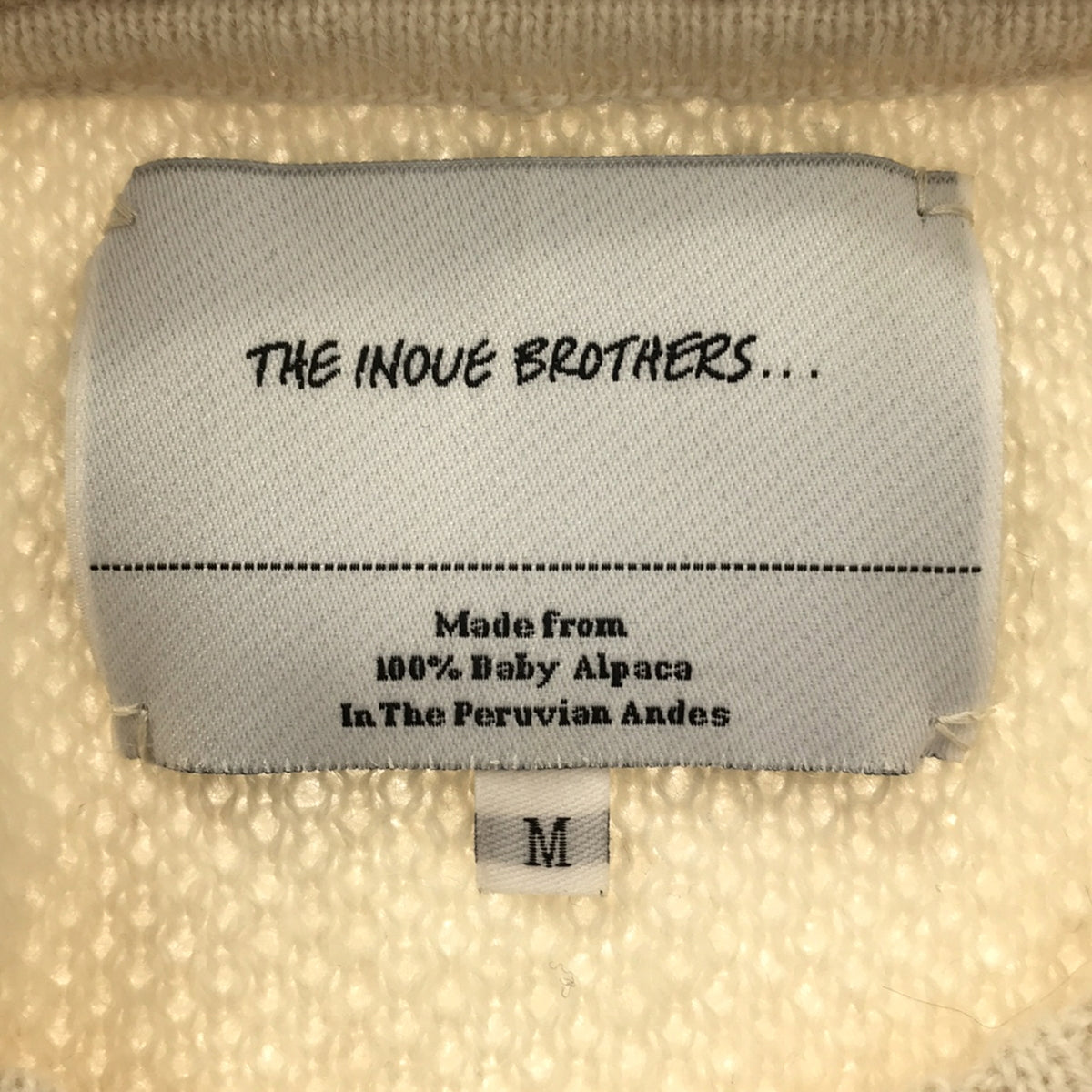 THE INOUE BROTHERS / ザイノウエブラザーズ | ベビーアルパカ クルーネック ニットセーター | M | オフホワイト | メンズ