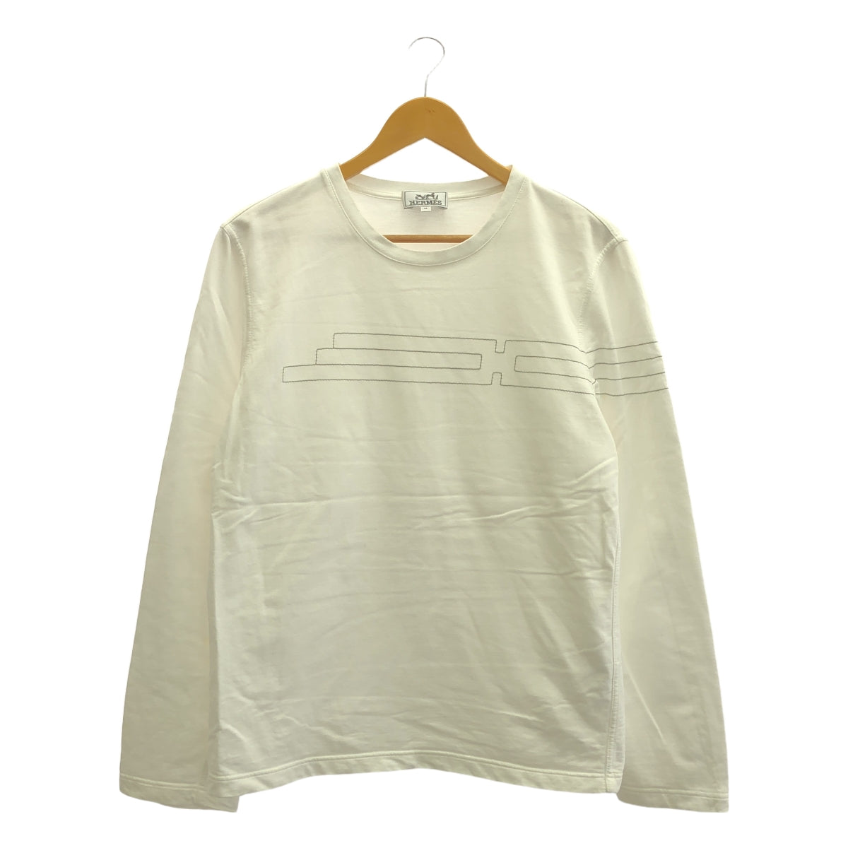 HERMES | Cotton H logo crew neck long sleeve top | M | Men's