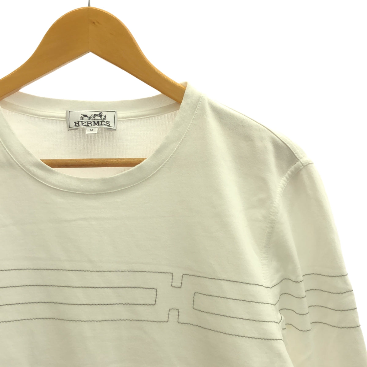 HERMES | Cotton H logo crew neck long sleeve top | M | Men's