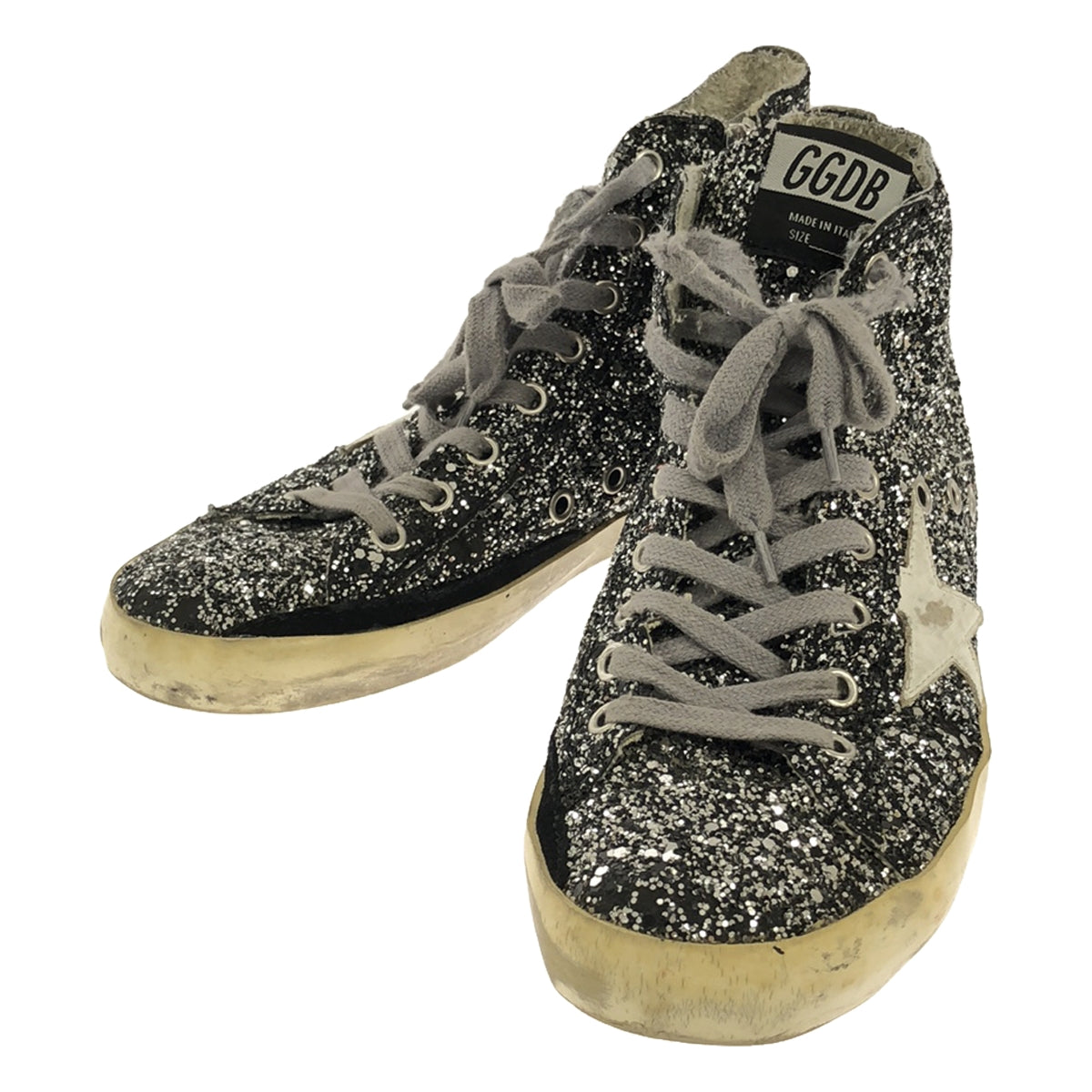 GOLDEN GOOSE / ゴールデングース | FRANCY ヴィンテージ加工 スパンコール グリッター サイドジップ スニーカー | – KLD