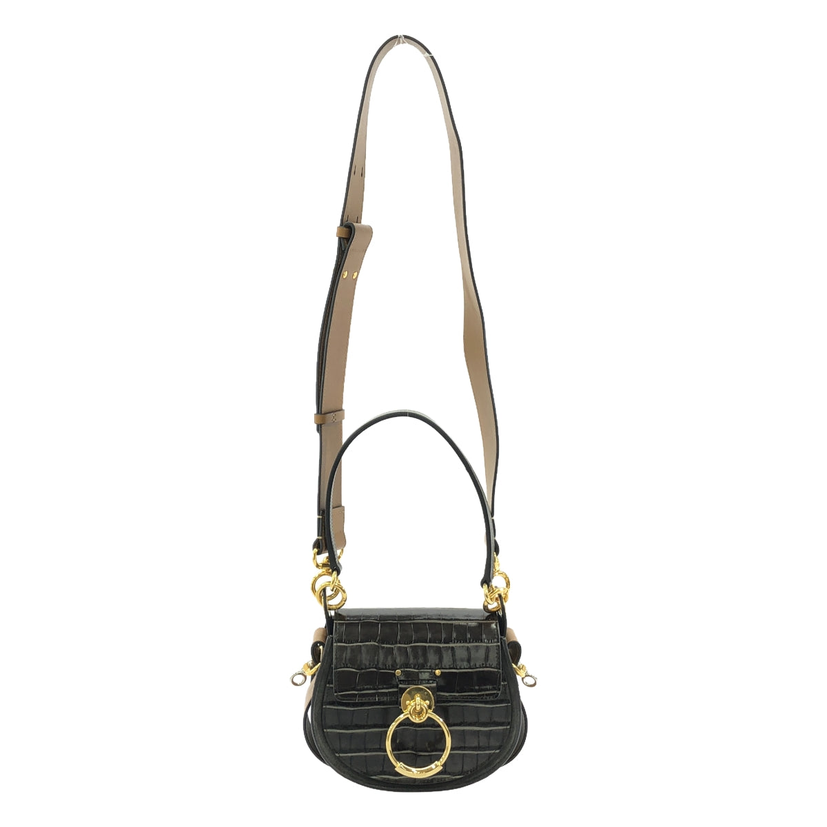 【美品】 Chloe / クロエ | テス クロコ型押し 2way ショルダーバッグ | ダークブラウン/ブラウン | レディース