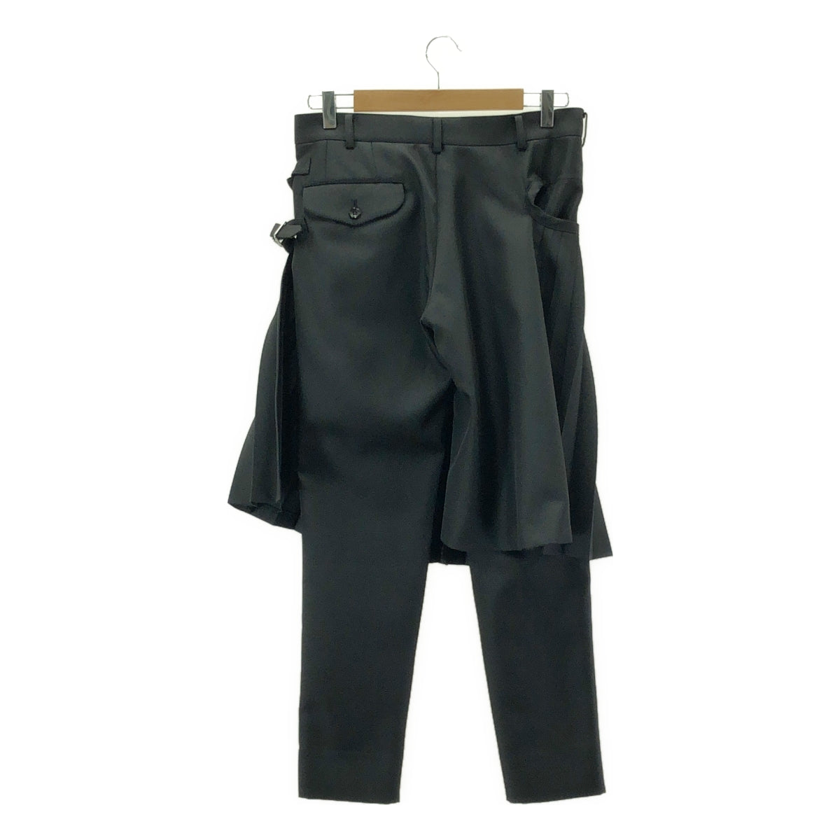 【美品】 COMME des GARCONS HOMME PLUS / コムデギャルソンオムプリュス | 2024AW | ポリエステル プリーツスカート ドッキング パンツ | XS | ブラック | メンズ