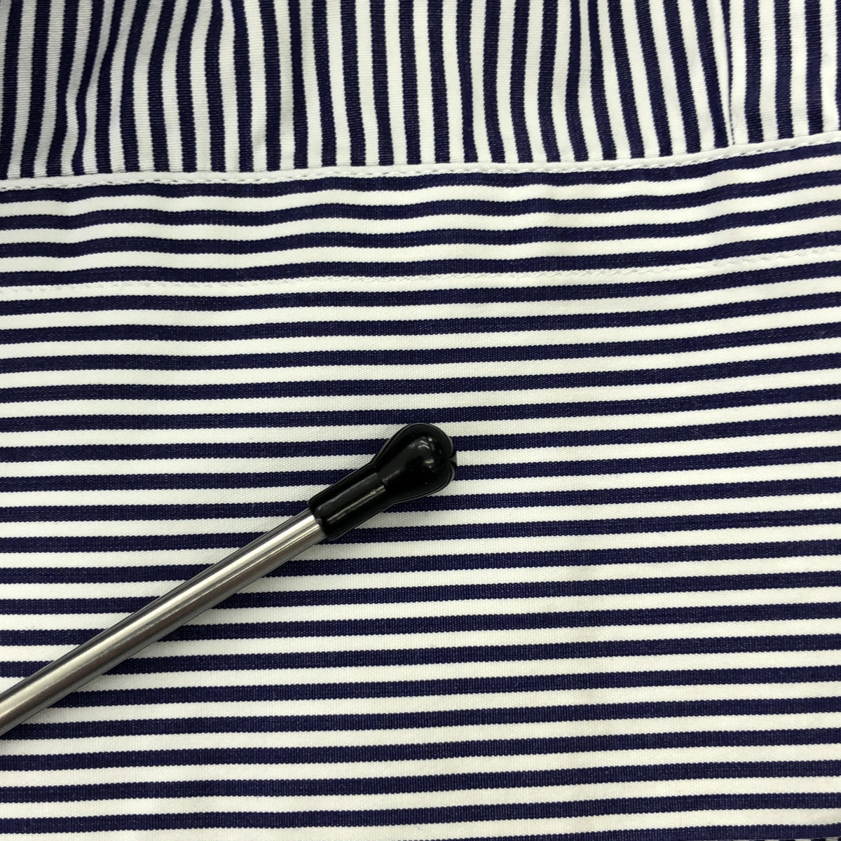Deuxieme Classe | Oversized No-collar Cut-off Neck Striped Shirt | F | Women's