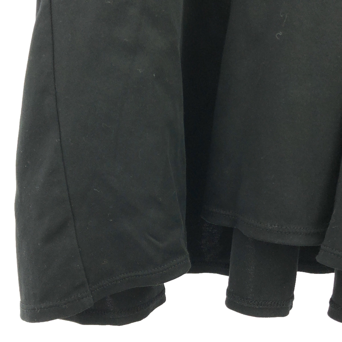 【美品】 PLAIN PEOPLE / プレインピープル | コットン Vネック フレア チュニック Tシャツ | 9 | ブラック | レディース