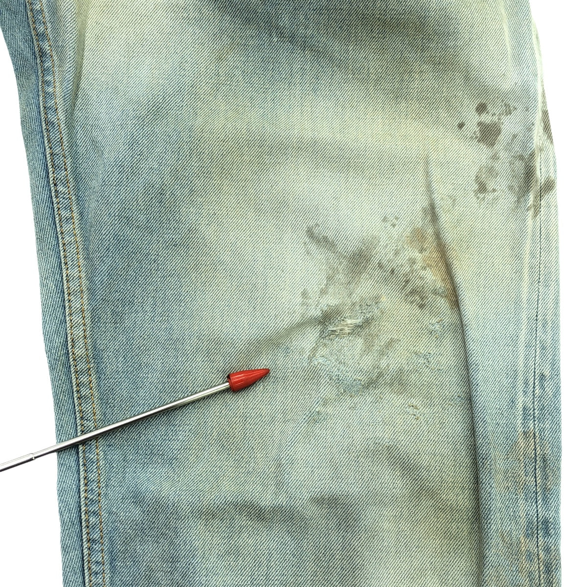ANCELLM / 안셀름 | AGING SELVEDGE TAPERED 5P DENIM PANTS 에이징 가공 세르빗치 테이파드 5P 데님 팬츠 | 1 | 라이트 인디고 | 남성