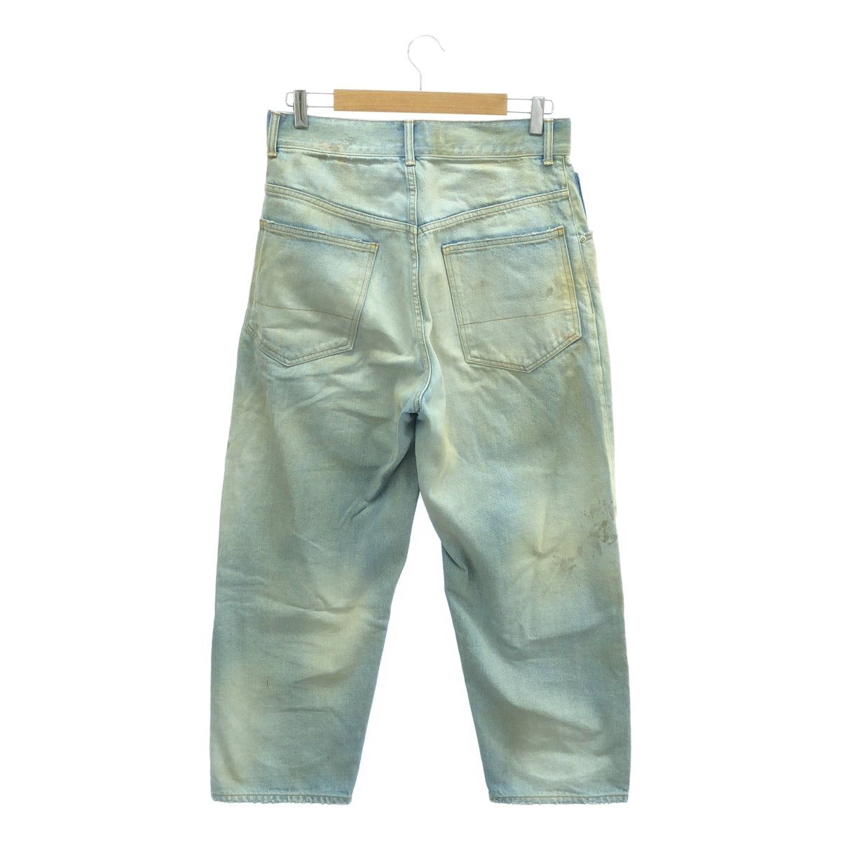 ANCELLM / 안셀름 | AGING SELVEDGE TAPERED 5P DENIM PANTS 에이징 가공 세르빗치 테이파드 5P 데님 팬츠 | 1 | 라이트 인디고 | 남성