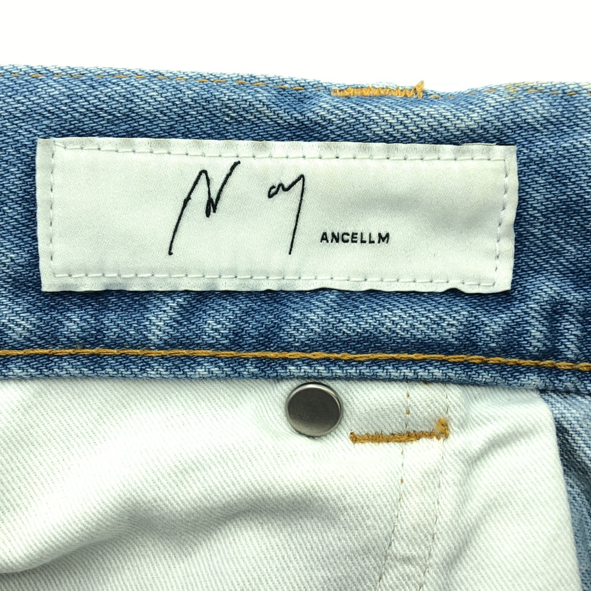 ANCELLM / 안셀름 | AGING SELVEDGE TAPERED 5P DENIM PANTS 에이징 가공 세르빗치 테이파드 5P 데님 팬츠 | 1 | 라이트 인디고 | 남성