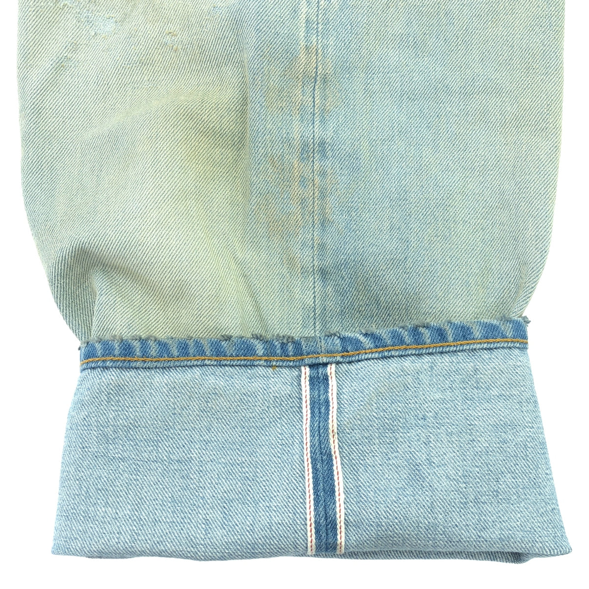 ANCELLM / 안셀름 | AGING SELVEDGE TAPERED 5P DENIM PANTS 에이징 가공 세르빗치 테이파드 5P 데님 팬츠 | 1 | 라이트 인디고 | 남성