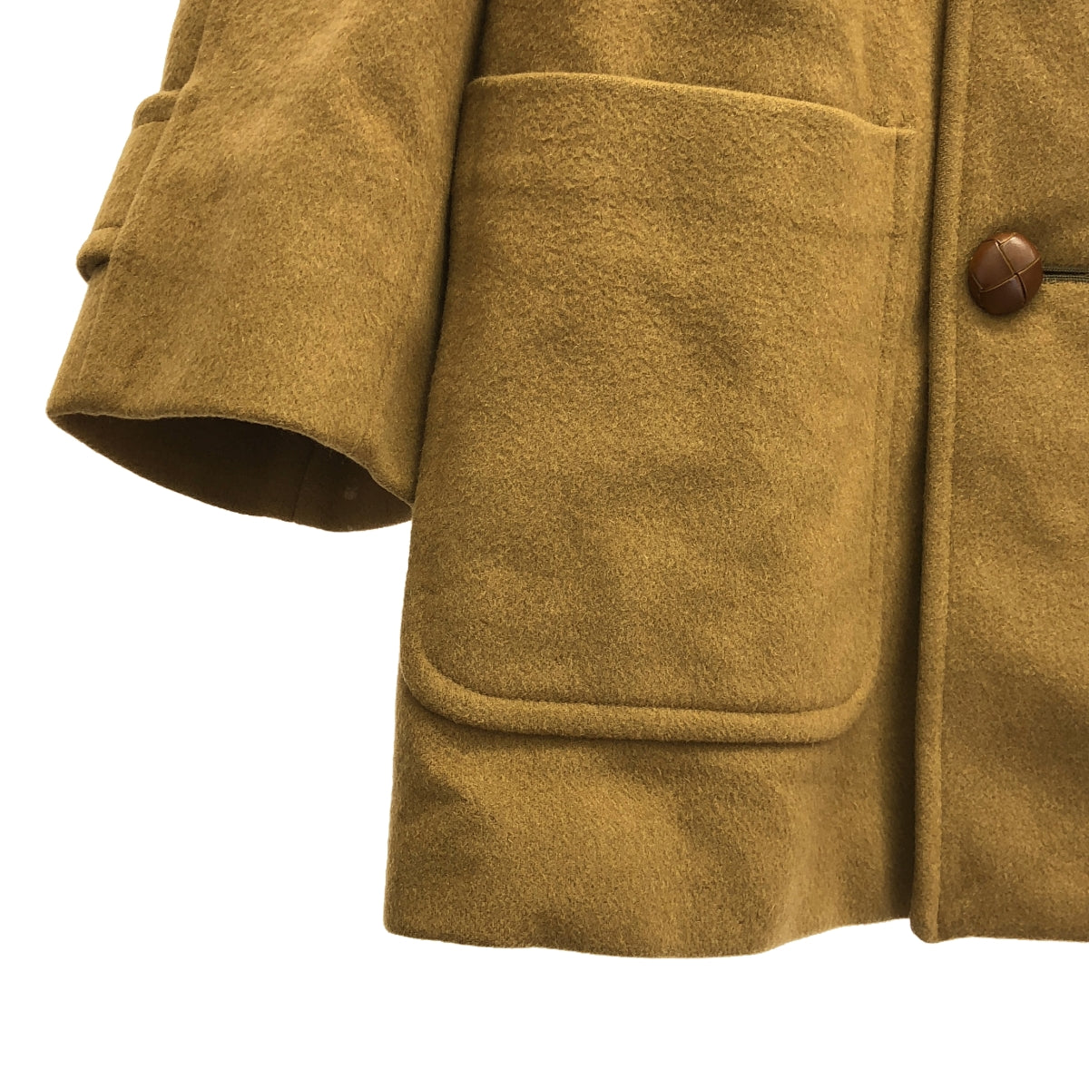 AQUASCUTUM / 아쿠아 스큐텀 | 울 안감 퀼팅 더블 체스터 코트 | 카멜 | 남성