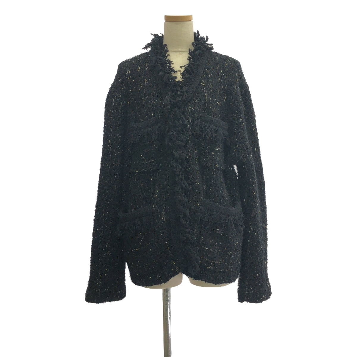 ESTNATION |粗花呢針織外套 | F |黑色 |女性的