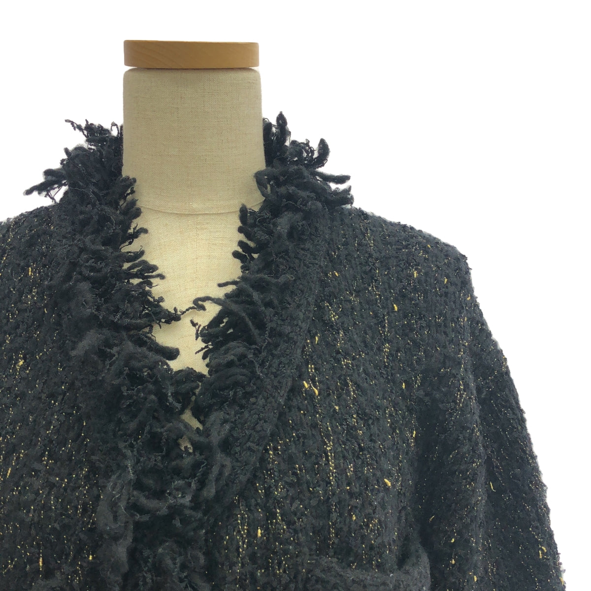 ESTNATION |粗花呢針織外套 | F |黑色 |女性的