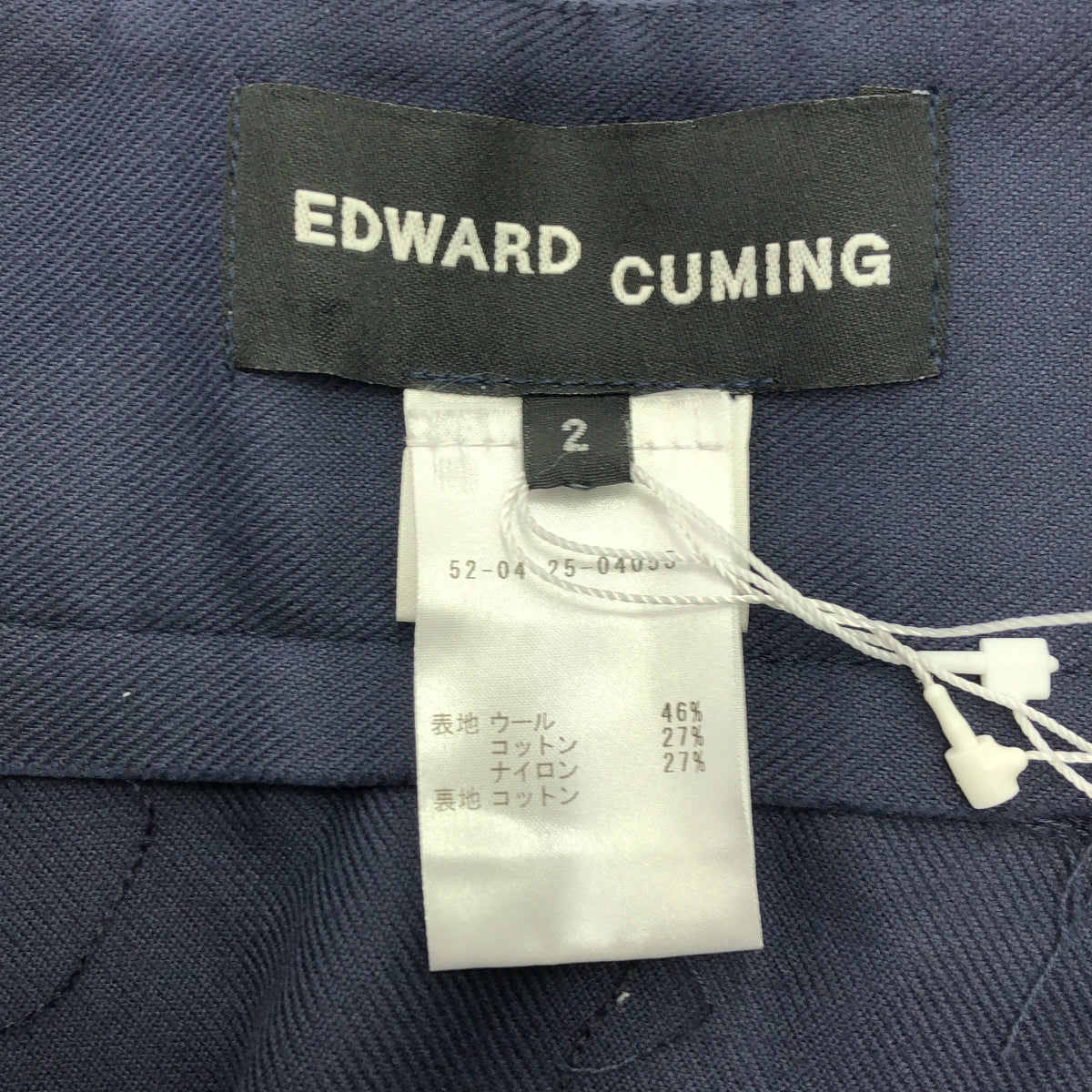 【美品】 Edward Cuming / エドワード カミング | ウール インサイドアウト カットオフ スカート | 2 | ネイビー | レディース