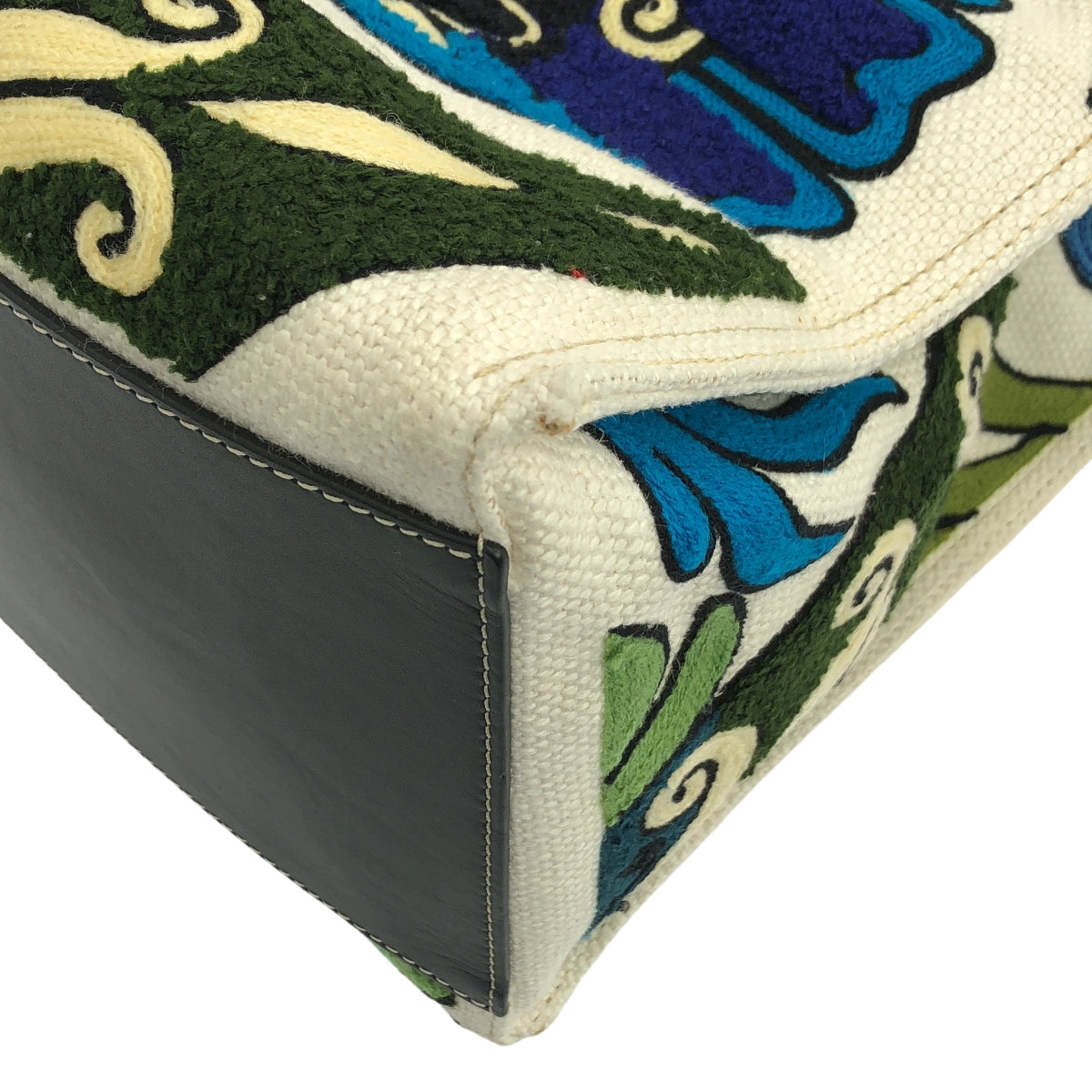 【미품】 LOEWE / 로에베 | 윌리엄 데 모건 플라워 자수 쿠션 토트 백 대형 | 멀티 컬러 | 여성