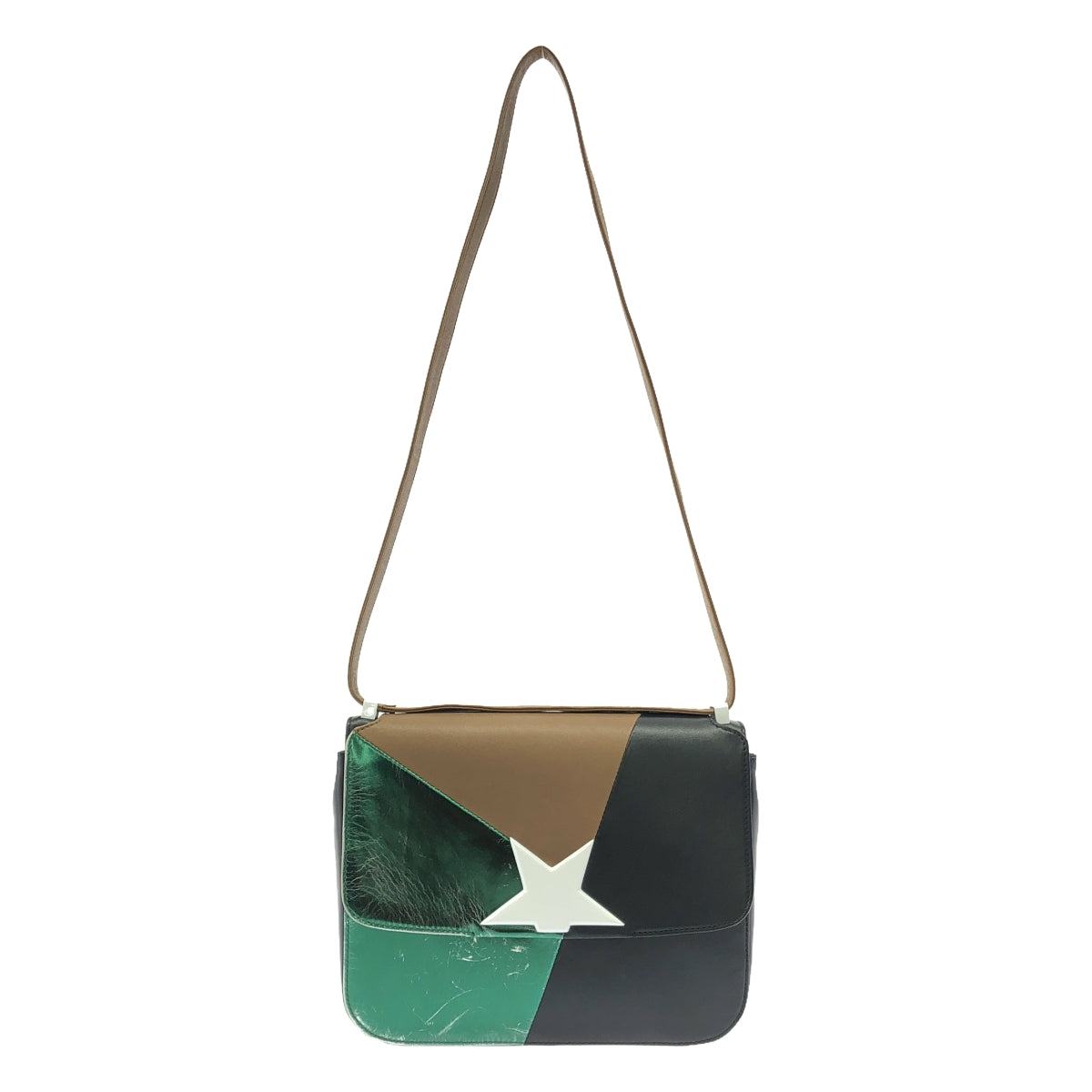 GOLDEN GOOSE / ゴールデングース | VEDETTE BAG 2way スターモチーフ ショルダーバッグ | グリーン | レディース