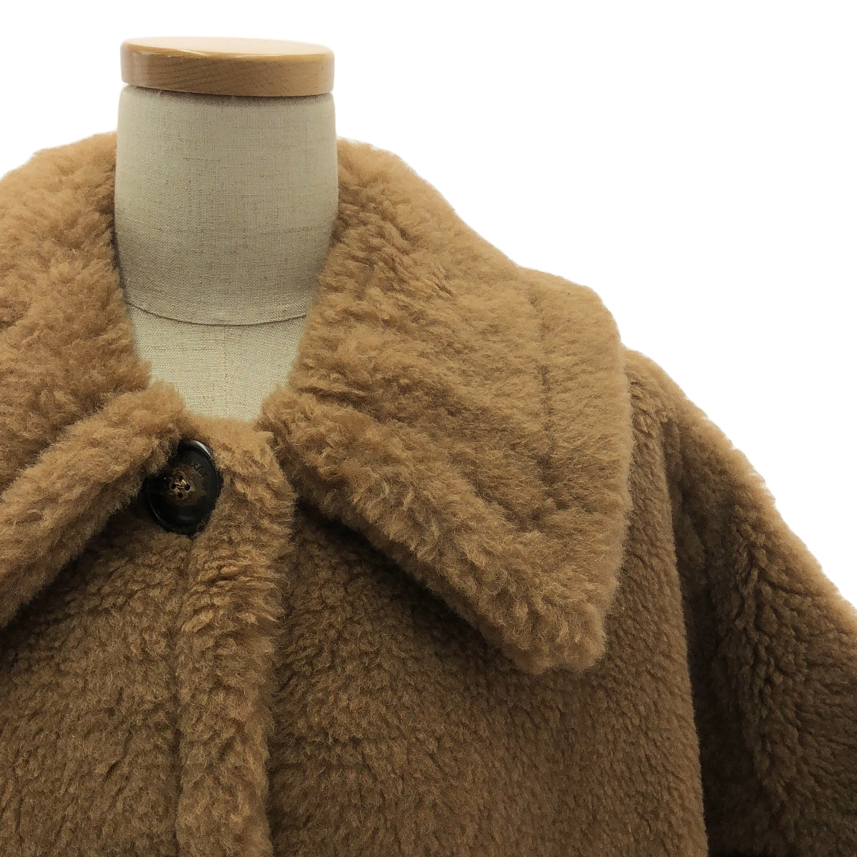 Max Mara / マックスマーラ | NEWTERZO TEDDY / テディベア アイコン ボア ケープ コート / 総ロゴ裏地 | ML | レディース