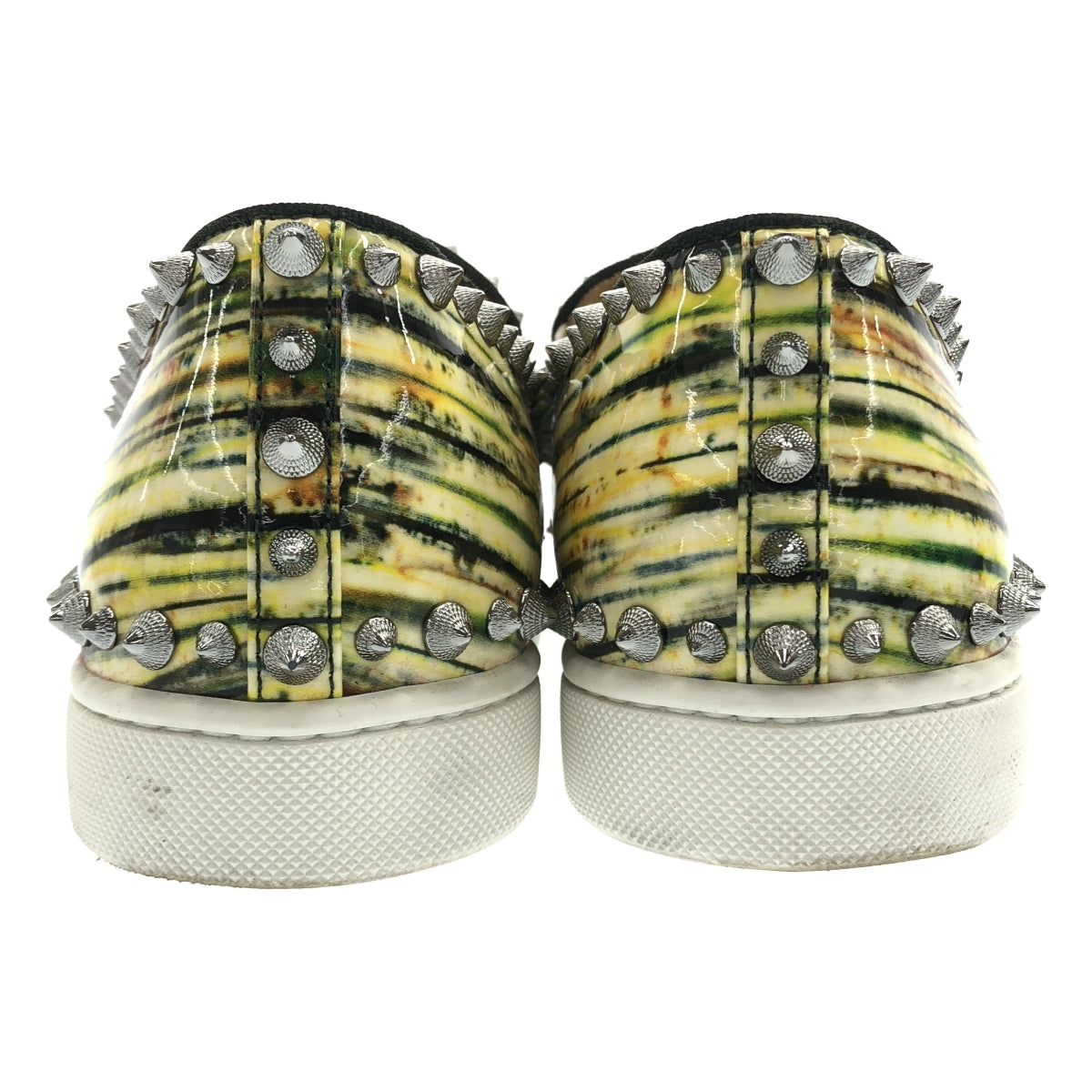 Christian Louboutin / 기독교 루부탄 | 특허 가죽 스파이크 스터드 슬립온 운동화 | 39 | 멀티 컬러 | 남성