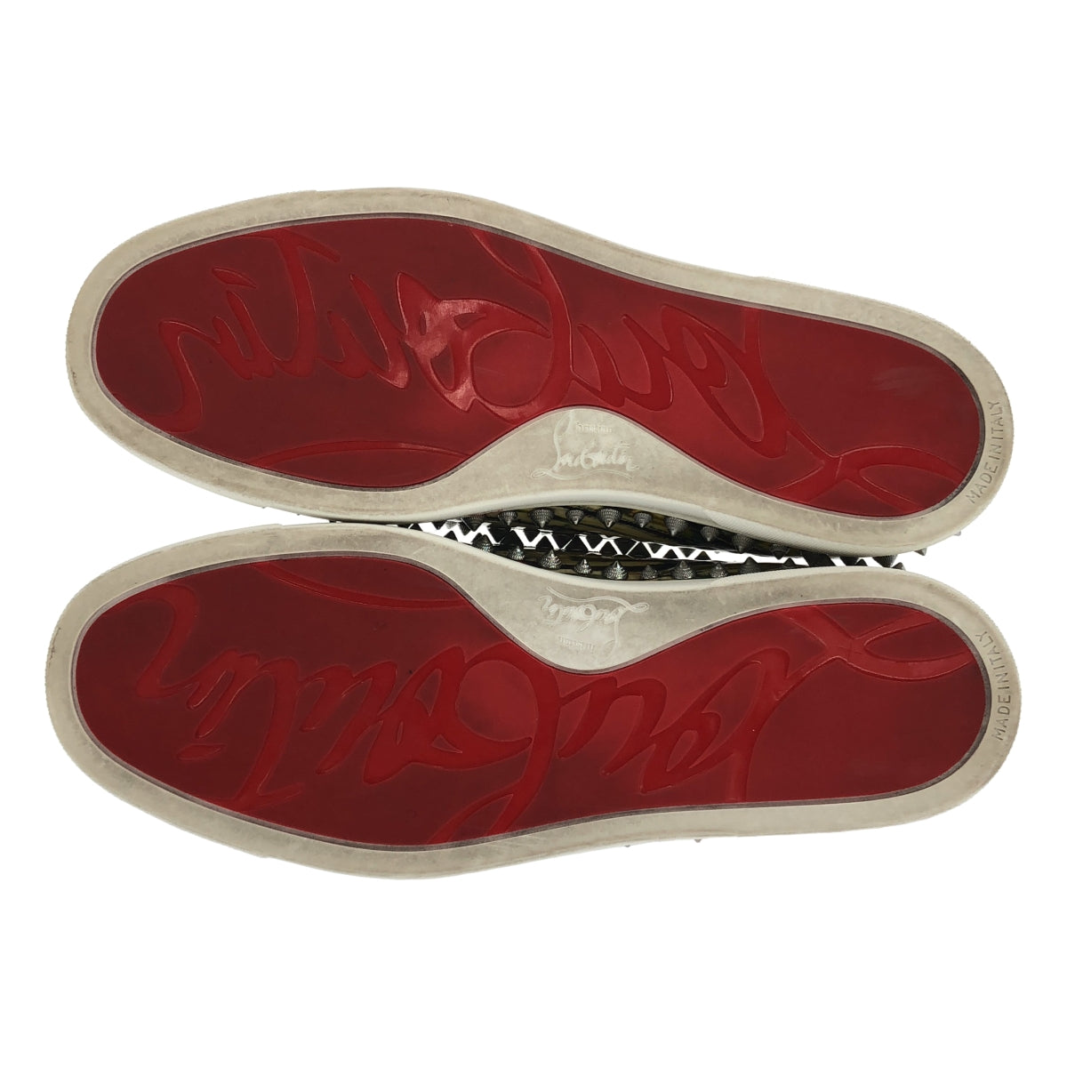 Christian Louboutin / 기독교 루부탄 | 특허 가죽 스파이크 스터드 슬립온 운동화 | 39 | 멀티 컬러 | 남성