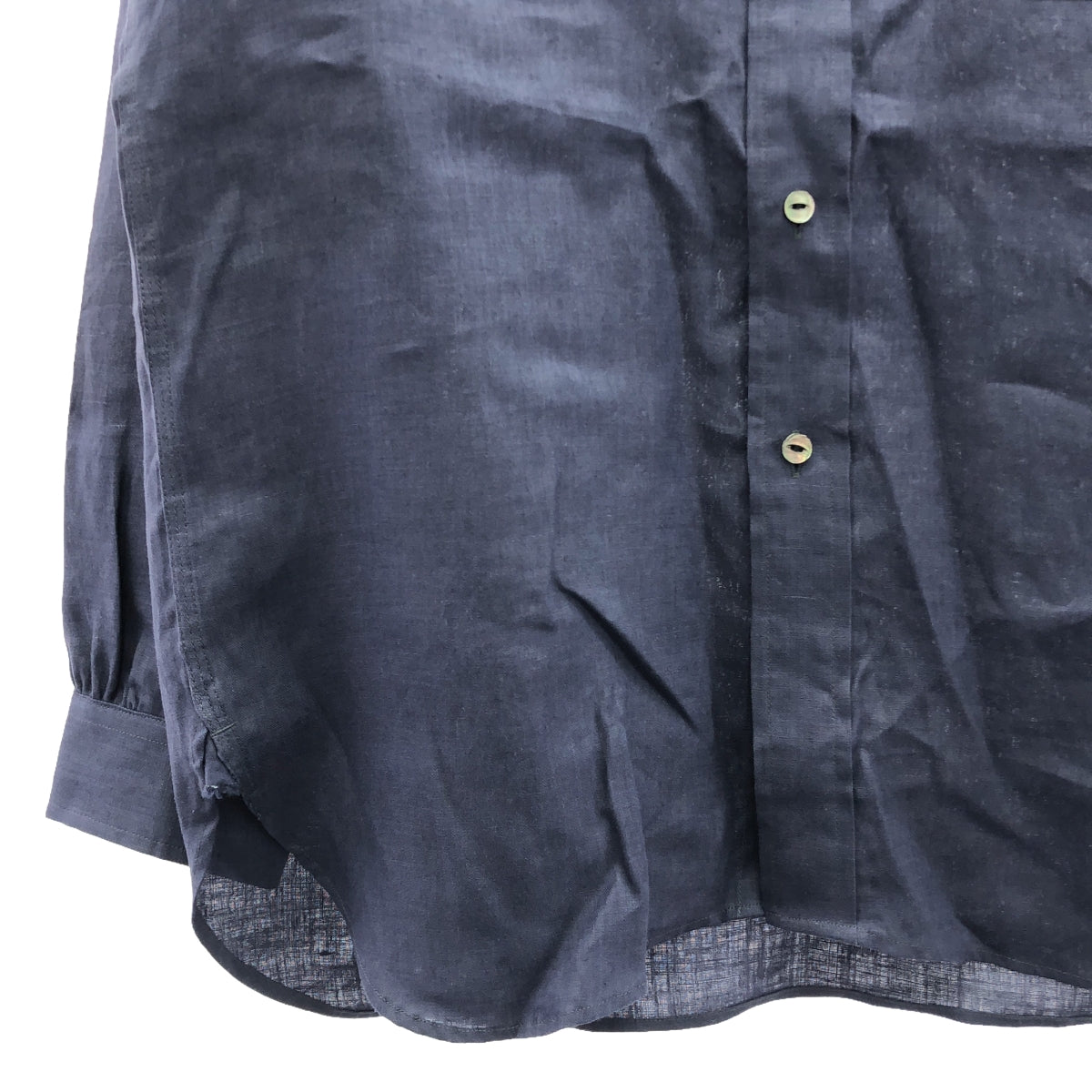 【美品】 Needles / ニードルス | WORK SHIRT - LINEN CANVAS ワークシャツ | S | ネイビー | メンズ